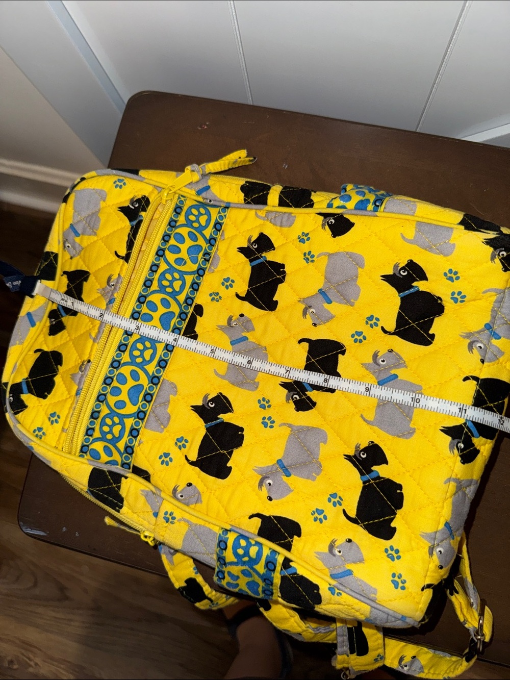 Yellow Quilted Mini Pet Pattern Backpack - Picture 11 of 13